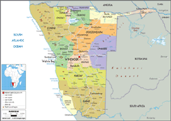 Namibia Political Wall Map