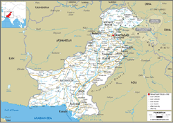 Pakistan Road Wall Map