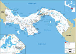 Panama Road Wall Map