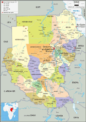 Sudan Political Wall Map