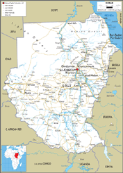 Sudan Road Wall Map