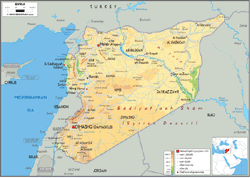 Syria Physical Wall Map