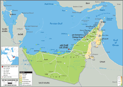 Uae Physical Wall Map