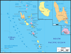 Vanuatu Political Wall Map