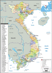 Vietnam Political Wall Map