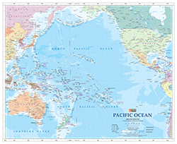 Pacific Ocean Wall Map by HEMA Maps