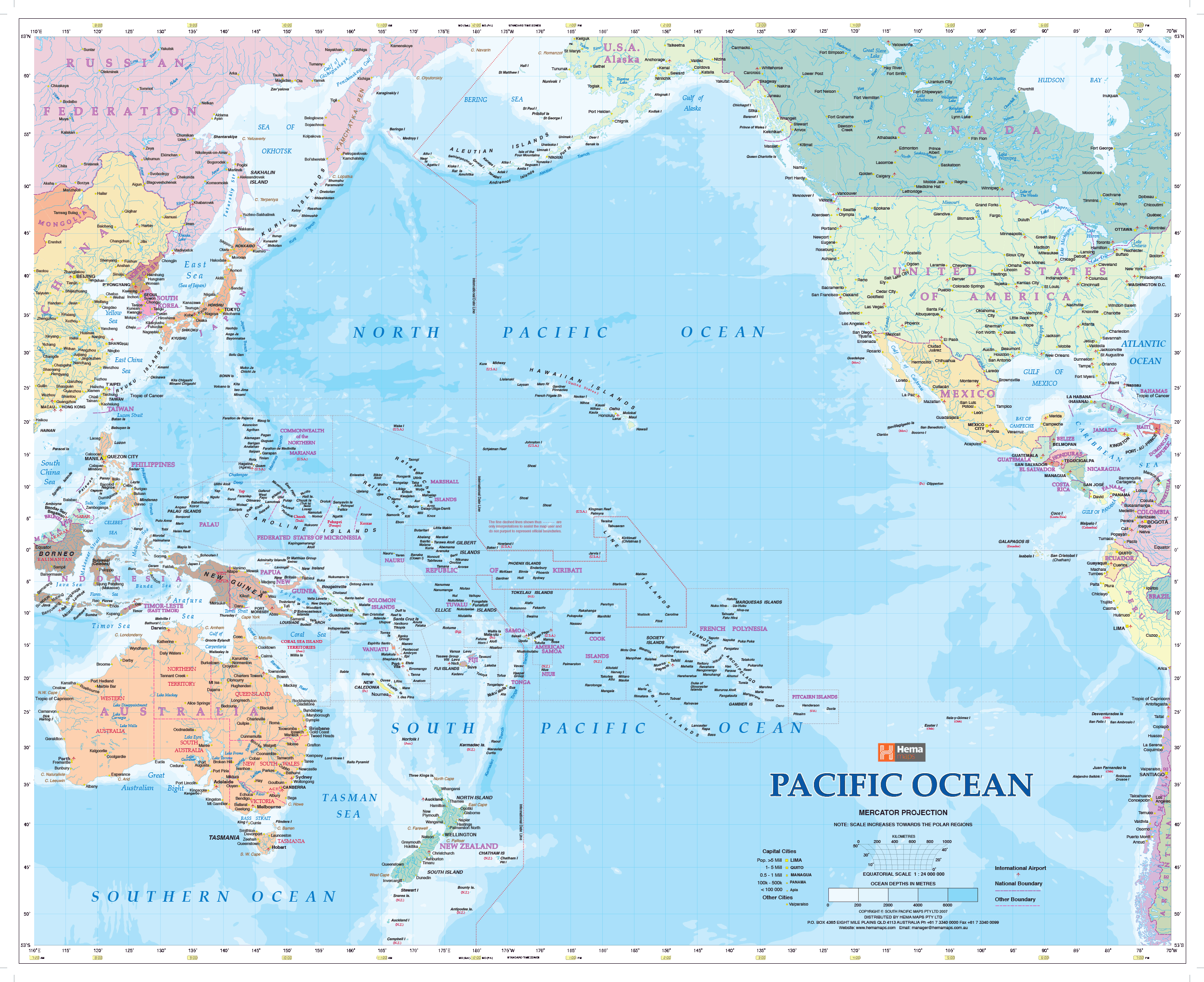 Area Of The Pacific Ocean Map Of The Oceans Atlantic Pacific 