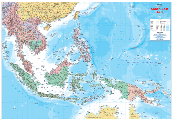 South East Asia Wall Map