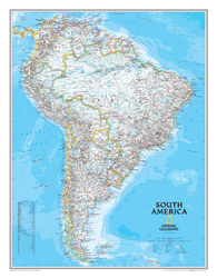 South America Wall Maps by National Geographic