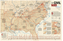 Battles of the Civil War Wall Map National Geographic