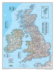 British Isles Political Wall Maps by National Geographic