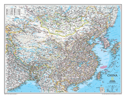 China Wall Map National Geographic