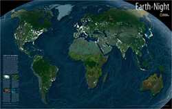 World at Night Wall Map National Geographic