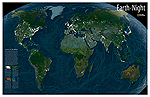 World at Night Map (bright-colored)