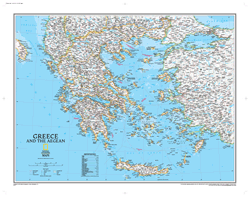 Greece Political Wall Map National Geographic