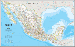Mexico Political Wall Maps by National Geographic