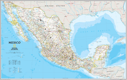 Mexico Political Wall Map