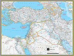 Middle East Political Wall Map National Geographic
