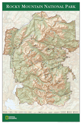 Rocky Mountain National Park Wall Maps by National Geographic