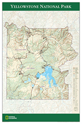 Yellowstone National Park Wall Map National Geographic