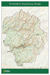Yosemite National Park Wall Maps by National Geographic