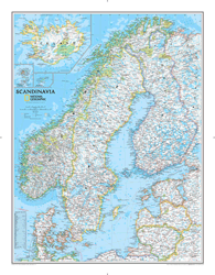 Scandinavia Wall Map National Geographic