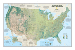 US Physical Wall Map