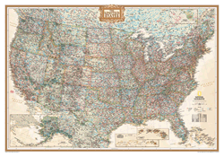 US Executive Wall Map (Antique Tones) National Geographic