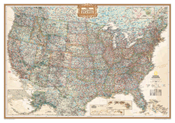 US Executive Wall Map (Antique Tones)