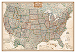 US Executive Wall Map (antique tones)