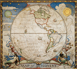 Map of Discovery Western Hemisphere Wall Map