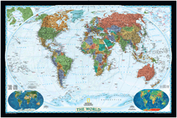 World Political Wall Maps (bright-colored) by National Geographic