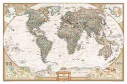 World Political Wall Map (antique tones) National Geographic