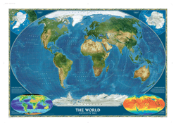 World Satellite Wall Map National Geographic