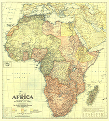 Africa 1922 Wall Map National Geographic