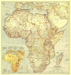 Africa 1935 Wall Map National Geographic