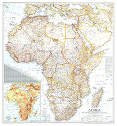 Africa 1943 Wall Map National Geographic