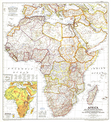Africa 1950 Wall Map National Geographic