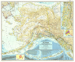 Alaska 1956 Wall Map