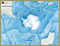 Antarctic Ocean Floor Wall Map