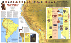 Archaeology of South America 1982 Wall Map