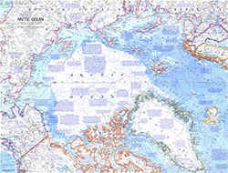 Arctic Ocean Wall Map 1971 National Geographic