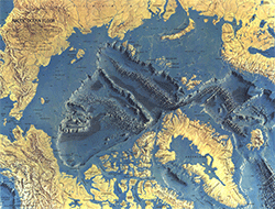 Arctic Ocean Floor 1971 Wall Map National Geographic