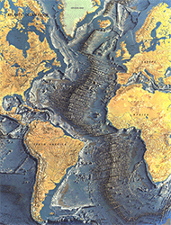 Atlantic Ocean Floor 1968 Wall Map