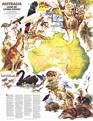 Australia 1979 Wall Map National Geographic