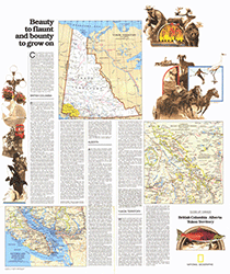 British Columbia, Alberta and Yukon Wall Map 1978 National Geographic