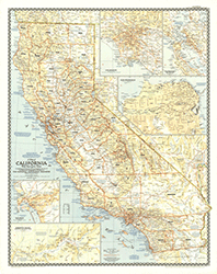 California 1954 Wall Map