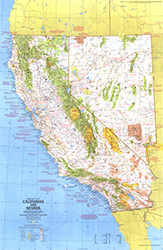 California and Nevada 1974 Wall Map