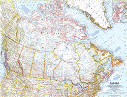 Canada 1961 Wall Map National Geographic