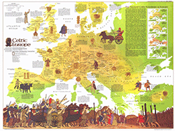 Celtic Europe 1977 Wall Map National Geographic